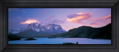 Framed Clouds over mountains, Towers of Paine, Torres del Paine National Park, Chile Print