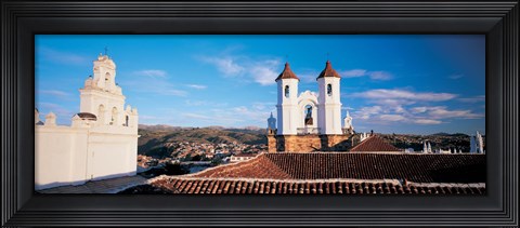 Framed High angle view of a city, San Felipe Neri convent, Church Of La Merced, Sucre, Bolivia Print