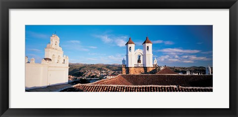 Framed High angle view of a city, San Felipe Neri convent, Church Of La Merced, Sucre, Bolivia Print