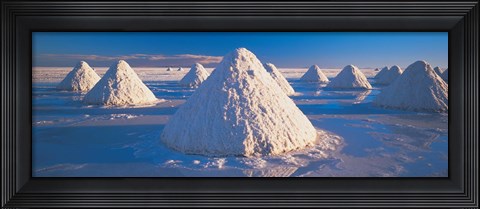 Framed Salt pyramids on salt flat, Salar de Uyuni, Potosi, Bolivia Print