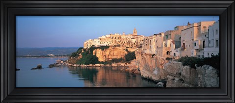 Framed Buildings at the coast, Vieste, Gargano, Apulia, Italy Print
