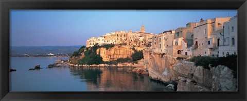 Framed Buildings at the coast, Vieste, Gargano, Apulia, Italy Print