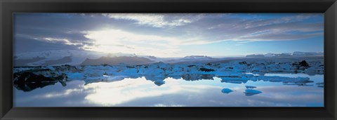 Framed Icebergs in a lake, Jokulsarlon Lagoon, Iceland Print