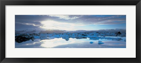 Framed Icebergs in a lake, Jokulsarlon Lagoon, Iceland Print