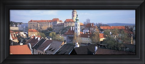 Framed High angle view of a town, Cesky Krumlov, South Bohemian Region, Czech Republic Print