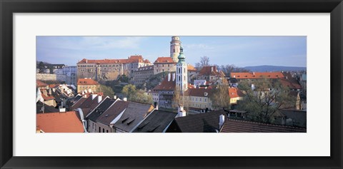 Framed High angle view of a town, Cesky Krumlov, South Bohemian Region, Czech Republic Print