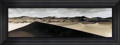 Framed Sand dunes in a desert, Namib Desert, Namibia Print