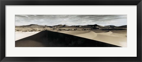 Framed Sand dunes in a desert, Namib Desert, Namibia Print