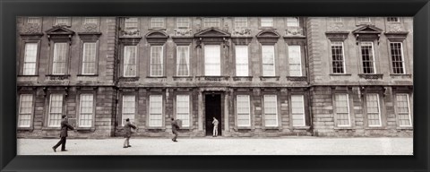 Framed Men carrying boxes, moving to a new building, Dyrham Park, Dyhram, Gloucestershire, England Print