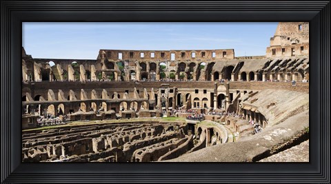 Framed Interiors of an amphitheater, Coliseum, Rome, Lazio, Italy Print