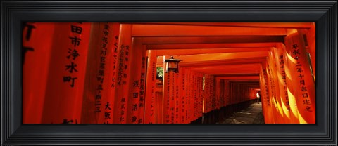 Framed Torii gates of a shrine, Fushimi Inari-Taisha, Fushimi Ward, Kyoto, Kyoto Prefecture, Kinki Region, Honshu, Japan Print