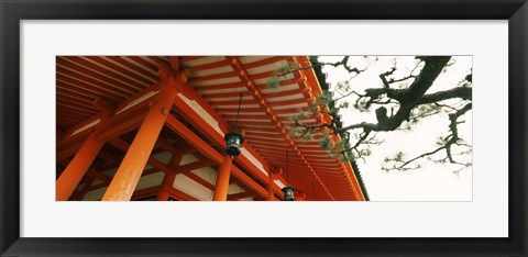 Framed Low angle view of a shrine, Heian Jingu Shrine, Kyoto, Kyoto Prefecture, Kinki Region, Honshu, Japan Print