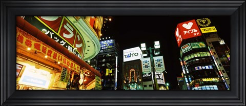 Framed Shinjuku Ward at night, Tokyo Prefecture, Kanto Region, Japan Print