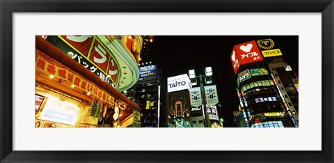 Framed Shinjuku Ward at night, Tokyo Prefecture, Kanto Region, Japan Print