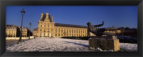 Framed Statue in front of a palace, Tuileries Palace, Paris, Ile-de-France, France Print