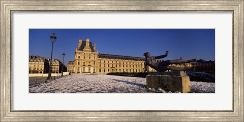 Framed Statue in front of a palace, Tuileries Palace, Paris, Ile-de-France, France Print
