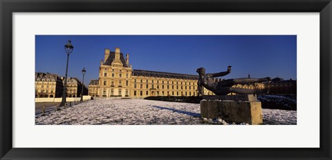 Framed Statue in front of a palace, Tuileries Palace, Paris, Ile-de-France, France Print