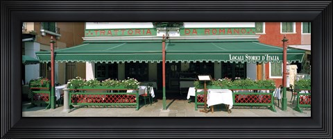 Framed Facade of a restaurant, Burano, Venice, Veneto, Italy Print