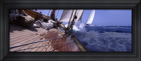 Framed Sailboats in the sea, Antigua, Antigua and Barbuda Print