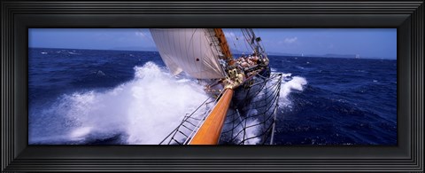 Framed Sailboat in the sea, Antigua, Antigua and Barbuda Print