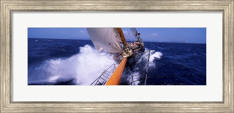 Framed Sailboat in the sea, Antigua, Antigua and Barbuda Print