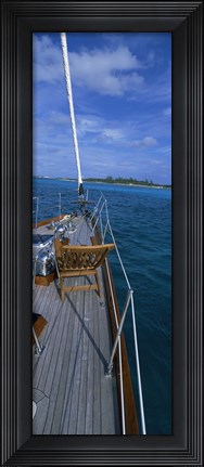 Framed Chair on a boat deck, Exumas, Bahamas Print