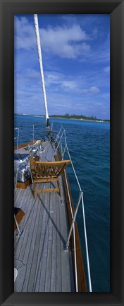 Framed Chair on a boat deck, Exumas, Bahamas Print