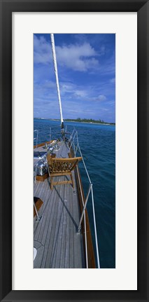 Framed Chair on a boat deck, Exumas, Bahamas Print