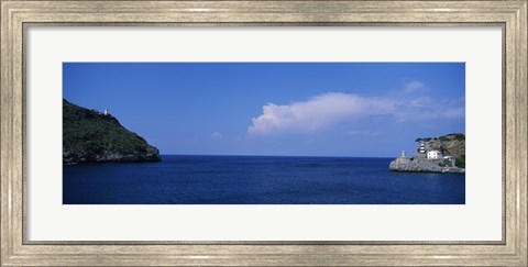 Framed Island in the sea, Majorca, Spain Print