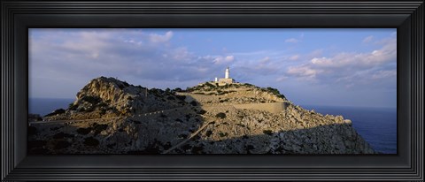 Framed Lighthouse at a seaside, Majorca, Spain Print