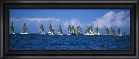 Framed Farr 40&#39;s race during Key West Race Week, Key West Florida, 2000 Print