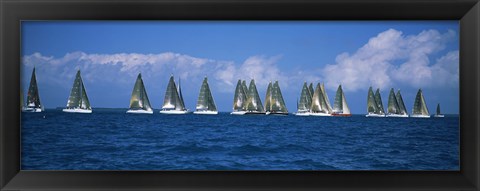 Framed Farr 40&#39;s race during Key West Race Week, Key West Florida, 2000 Print