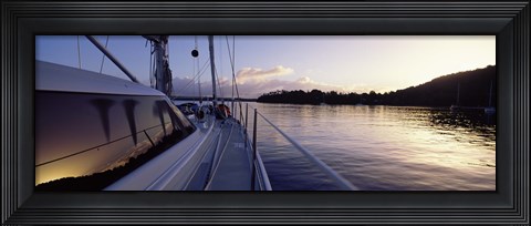 Framed Sailboat in the sea, Kingdom of Tonga,Vava&#39;u Group of Islands, South Pacific (horizontal) Print