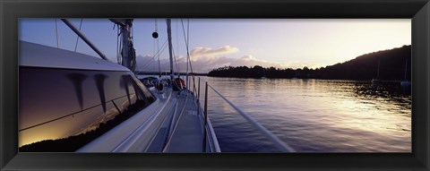 Framed Sailboat in the sea, Kingdom of Tonga,Vava&#39;u Group of Islands, South Pacific (horizontal) Print