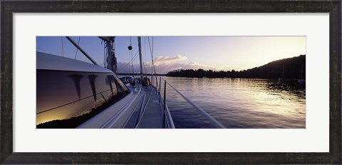 Framed Sailboat in the sea, Kingdom of Tonga,Vava&#39;u Group of Islands, South Pacific (horizontal) Print