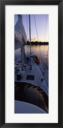 Framed Sailboat in the sea, Kingdom of Tonga,Vava&#39;u Group of Islands, South Pacific (vertical) Print