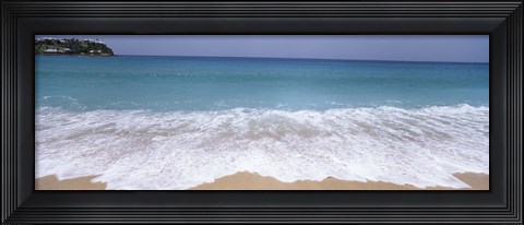 Framed Surf on the beach, Antigua, Antigua and Barbuda Print