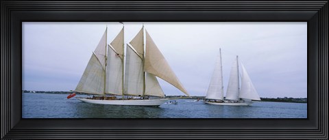 Framed Sailboats in the sea, Narragansett Bay, Newport, Newport County, Rhode Island, USA Print