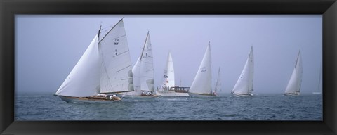 Framed Yachts racing in the ocean, Annual Museum Of Yachting Classic Yacht Regatta, Newport, Newport County, Rhode Island, USA Print