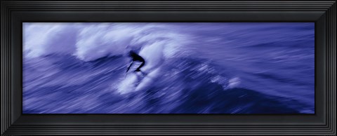 Framed High angle view of a person surfing in the sea, USA Print