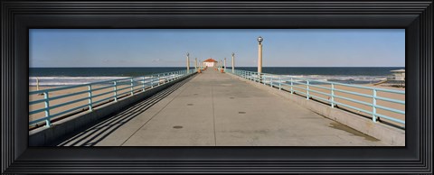 Framed Hut on a pier, Manhattan Beach Pier, Manhattan Beach, Los Angeles County, California (horizontal) Print
