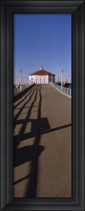 Framed Hut on a pier, Manhattan Beach Pier, Manhattan Beach, Los Angeles County, California (vertical) Print