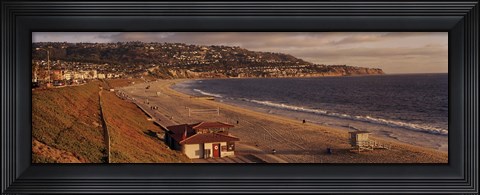 Framed High angle view of a coastline, Redondo Beach, Los Angeles County, California, USA Print