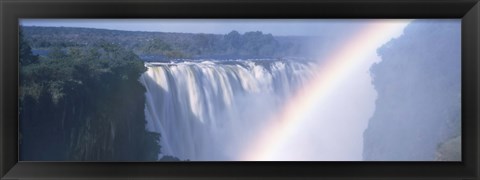 Framed Rainbow over a waterfall, Victoria Falls, Zambezi River, Zimbabwe Print