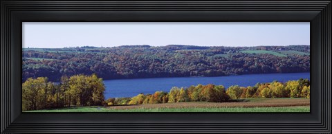 Framed Trees at the lakeside, Owasco Lake, Finger Lakes, New York State, USA Print