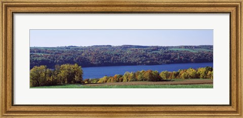 Framed Trees at the lakeside, Owasco Lake, Finger Lakes, New York State, USA Print