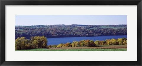 Framed Trees at the lakeside, Owasco Lake, Finger Lakes, New York State, USA Print