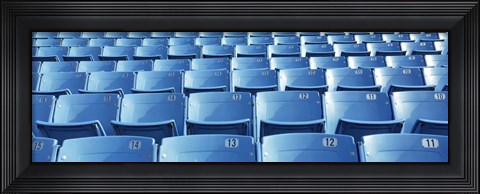 Framed Empty blue seats in a stadium, Soldier Field, Chicago, Illinois, USA Print