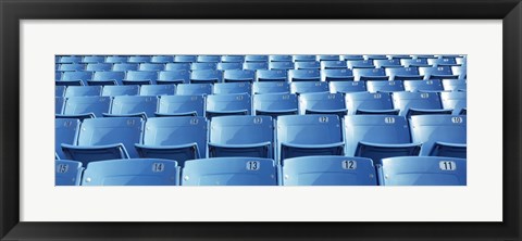 Framed Empty blue seats in a stadium, Soldier Field, Chicago, Illinois, USA Print