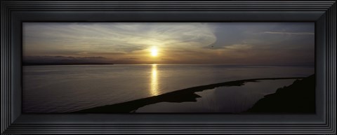 Framed Sunset over the sea, Ebey&#39;s Landing National Historical Reserve, Whidbey Island, Island County, Washington State, USA Print